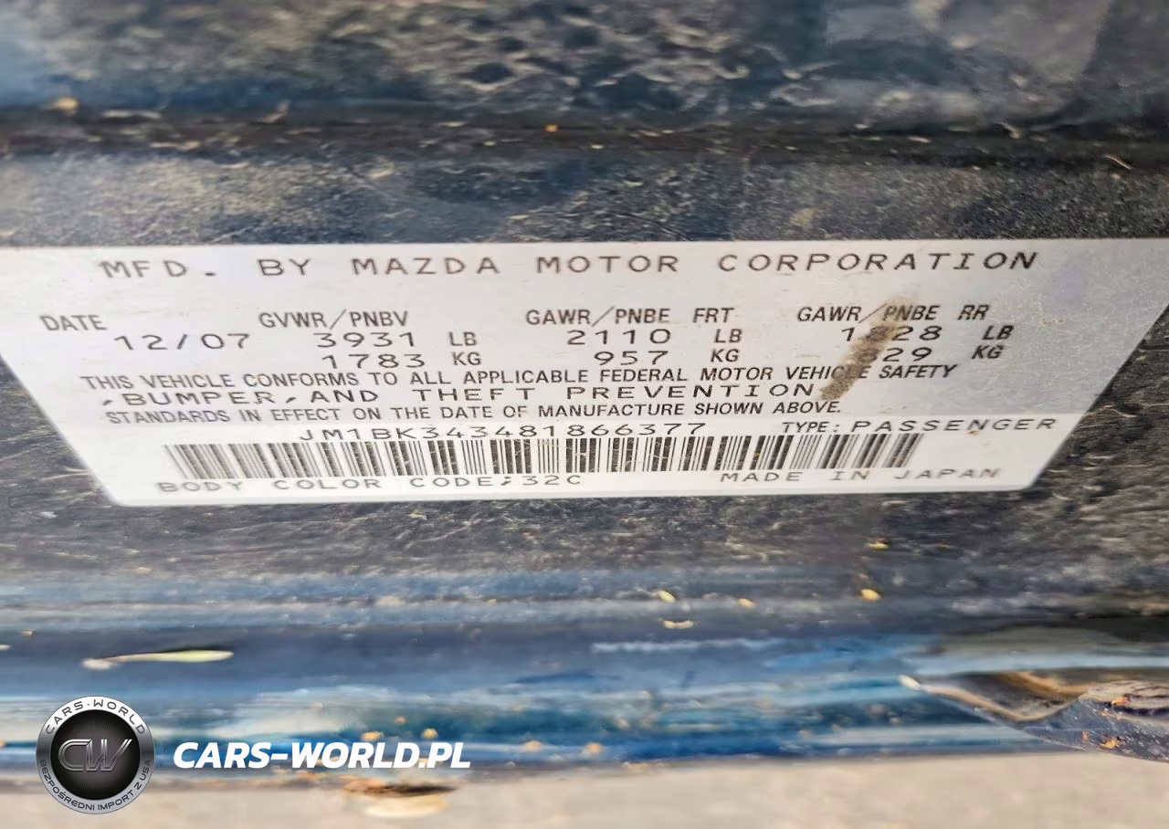 2008 Mazda 3 Hatchback VIN:JM1BK343481866377 - 12