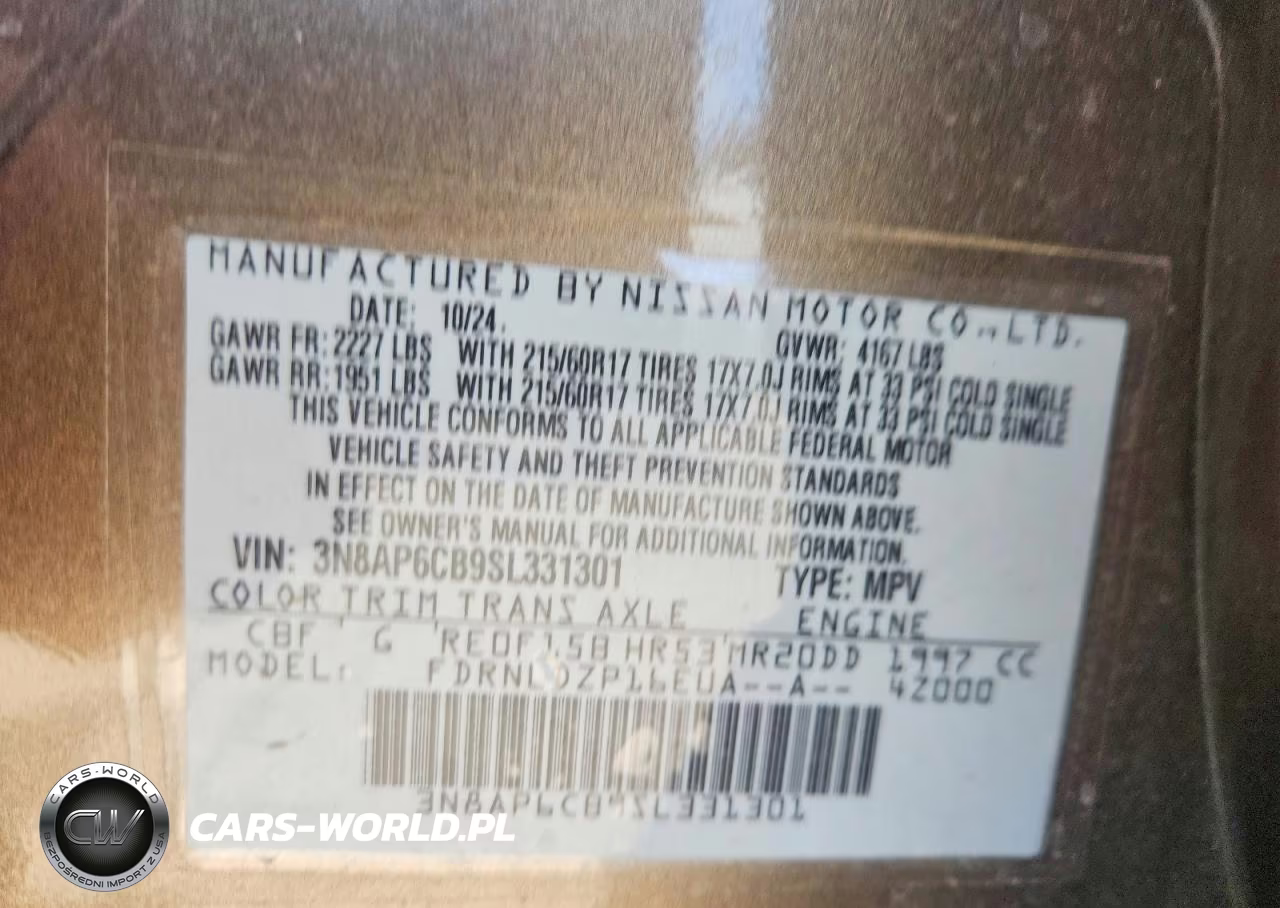2025 Nissan Kicks Sv VIN:3N8AP6CB9SL331301 - 12