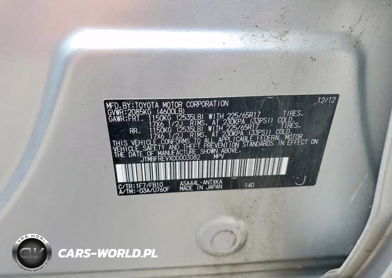 2013 Toyota Rav4 Le VIN:JTMBFREVXDD003082 - 13