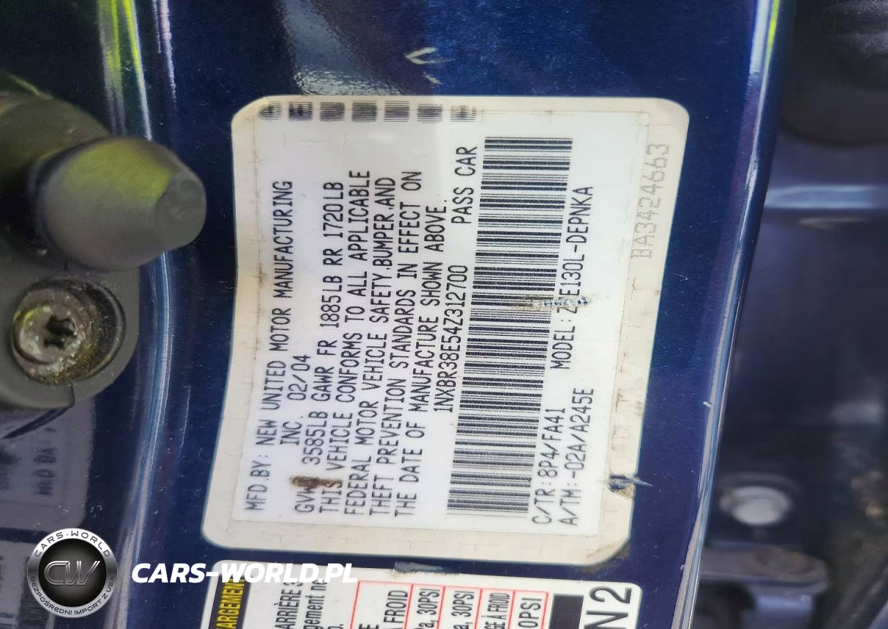 2004 Toyota Corolla Le VIN:1NXBR38E54Z312700 - 12
