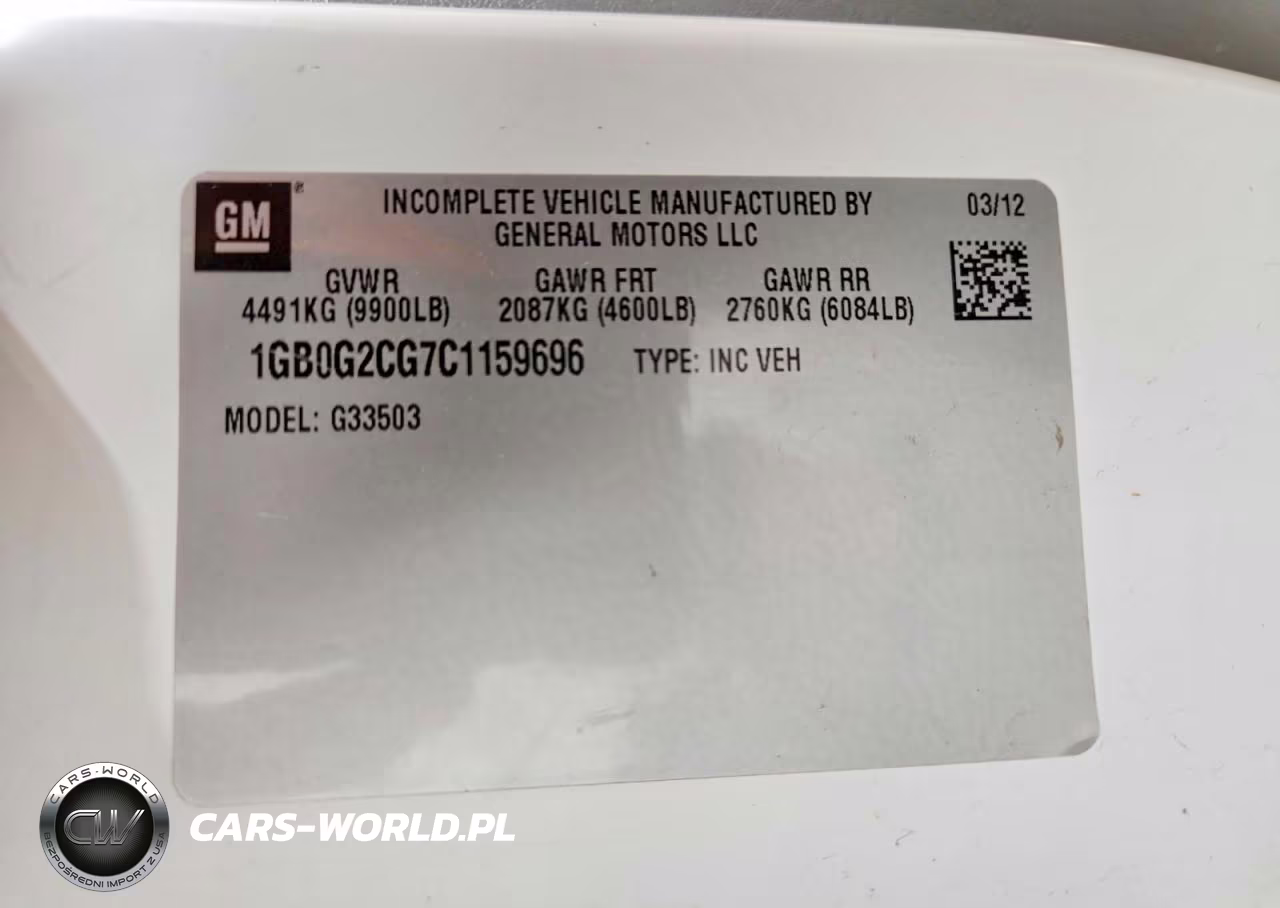 2012 Chevrolet 3500 Boxvn VIN:1GB0G2CG7C1159696 - 13