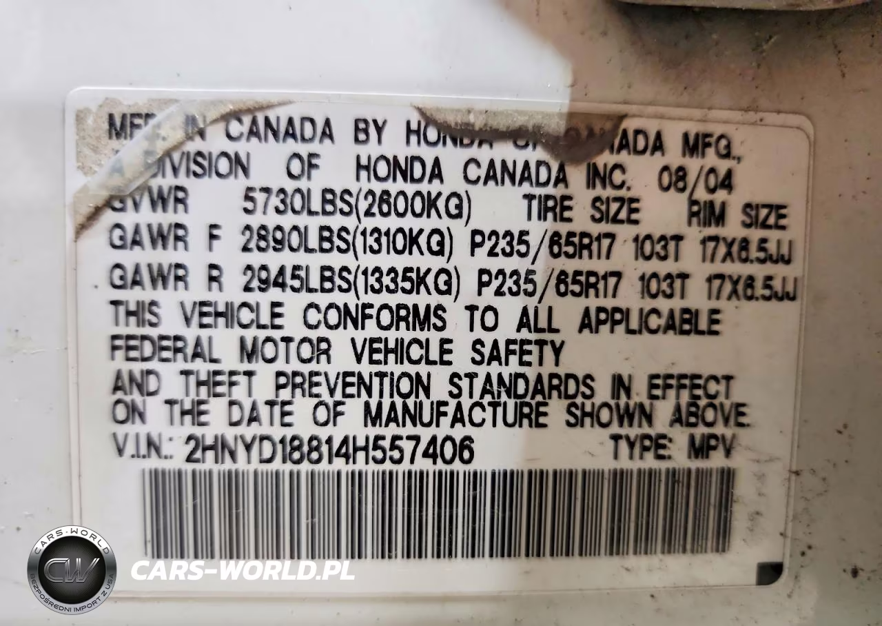 2004 Acura Mdx Touring VIN:2HNYD18814H557406 - 14