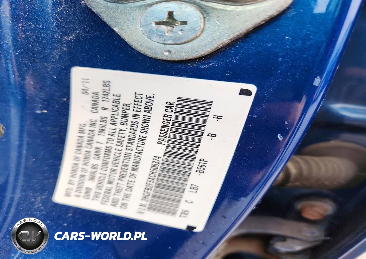 2012 Honda Civic Lx VIN:2HGFB2F5XCH506374 - 12