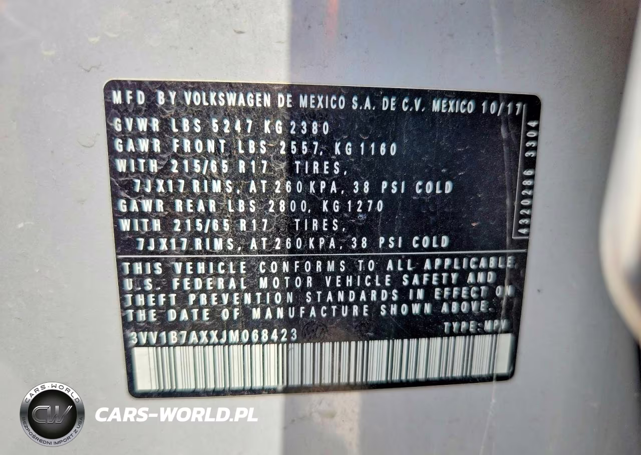 2018 Volkswagen Tiguan S VIN:3VV187AXXJM068423 - 12