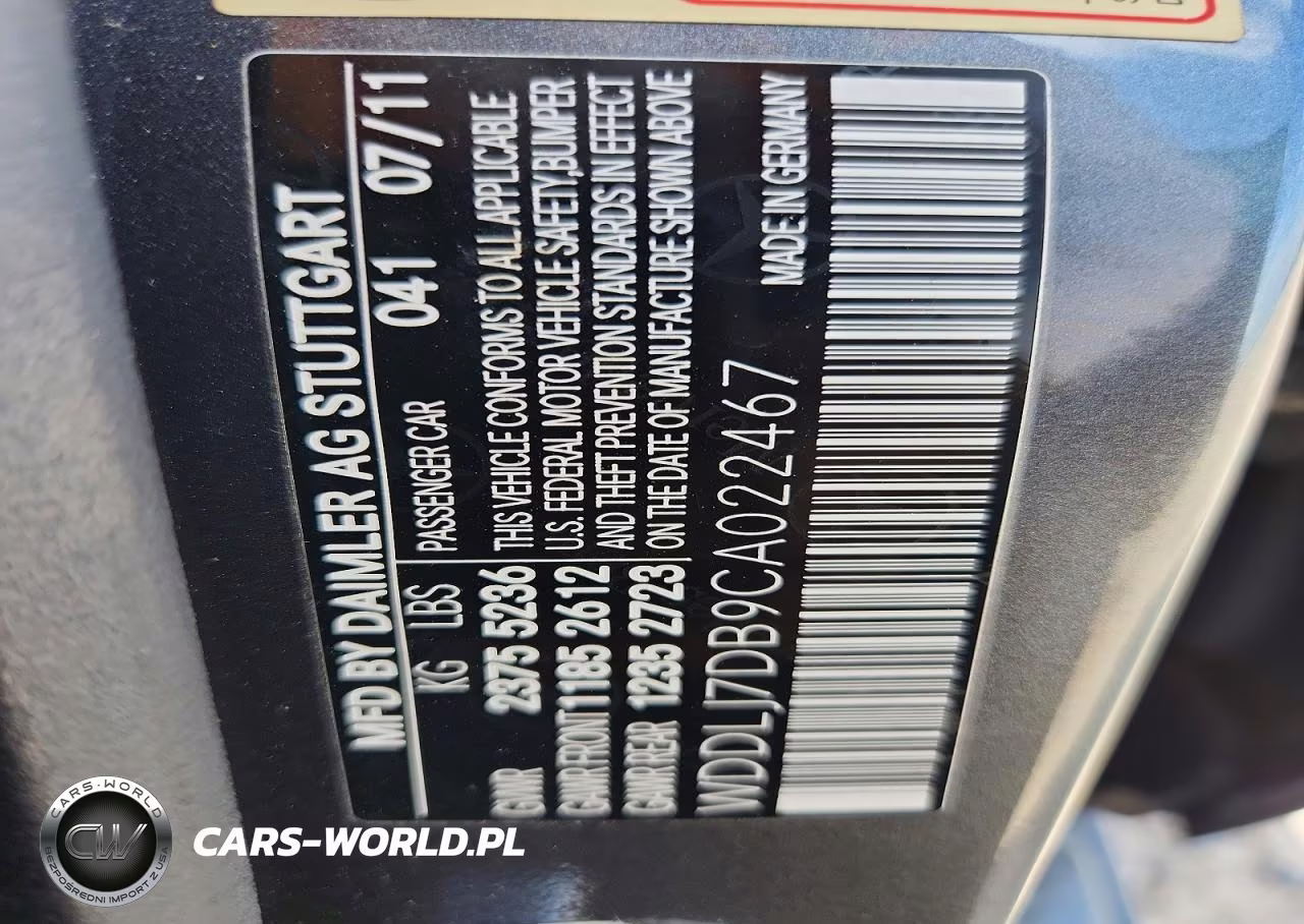 2012 Mercedes-Benz Cls 550 VIN:WDDLJ7DB9CA022467 - 12