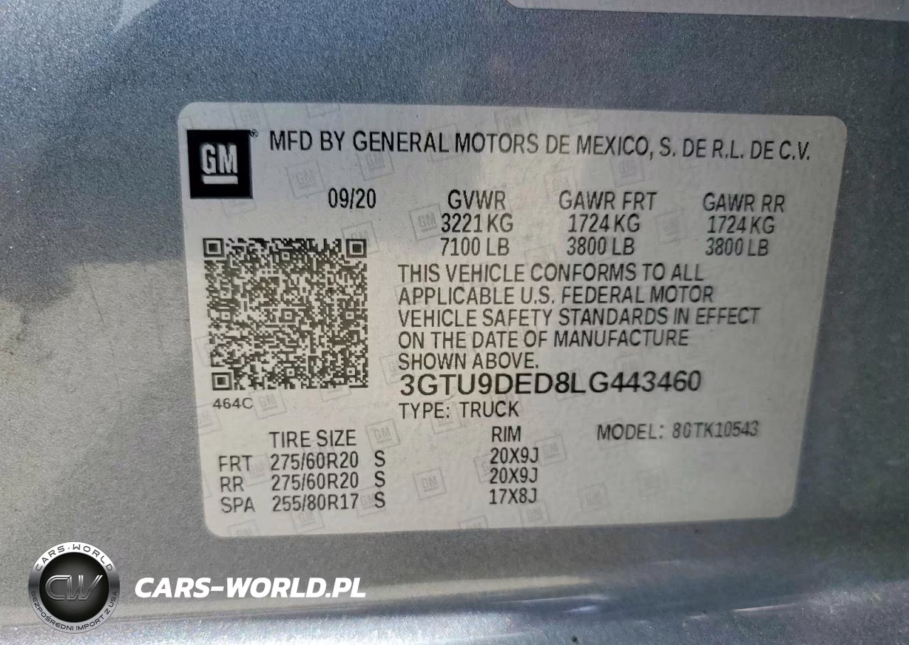 2020 GMC Sierra K1500 Slt VIN:3GTU9DED8LG443460 - 13