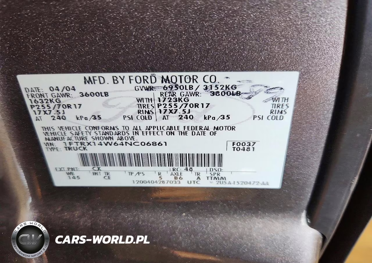 2004 Ford F150 VIN:1FTRX14W64NC06861 - 12