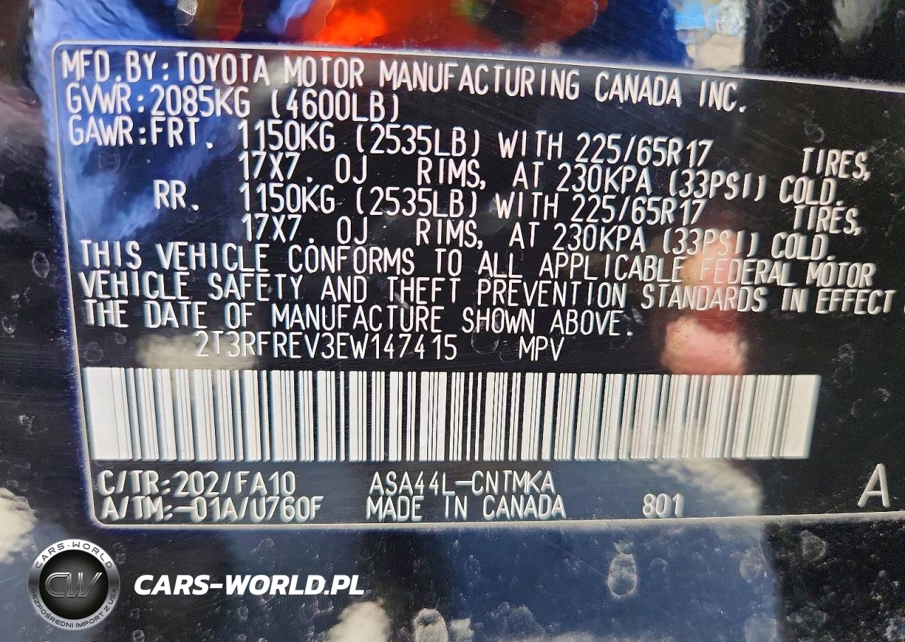2014 Toyota Rav4 Xle VIN:2T3RFREV3EW147415 - 13
