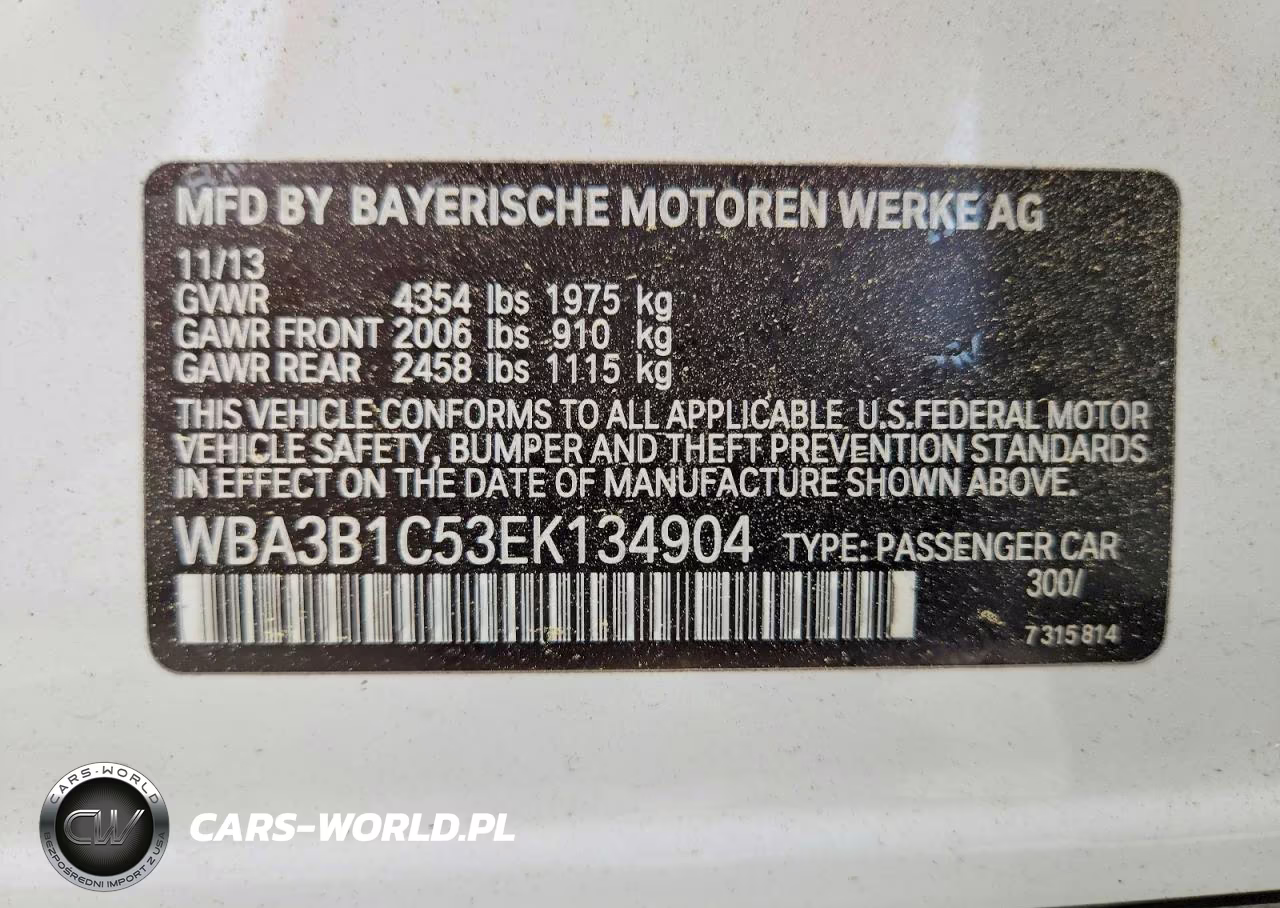 2014 BMW 320 I VIN:WBA3B1C53EK134904 - 12