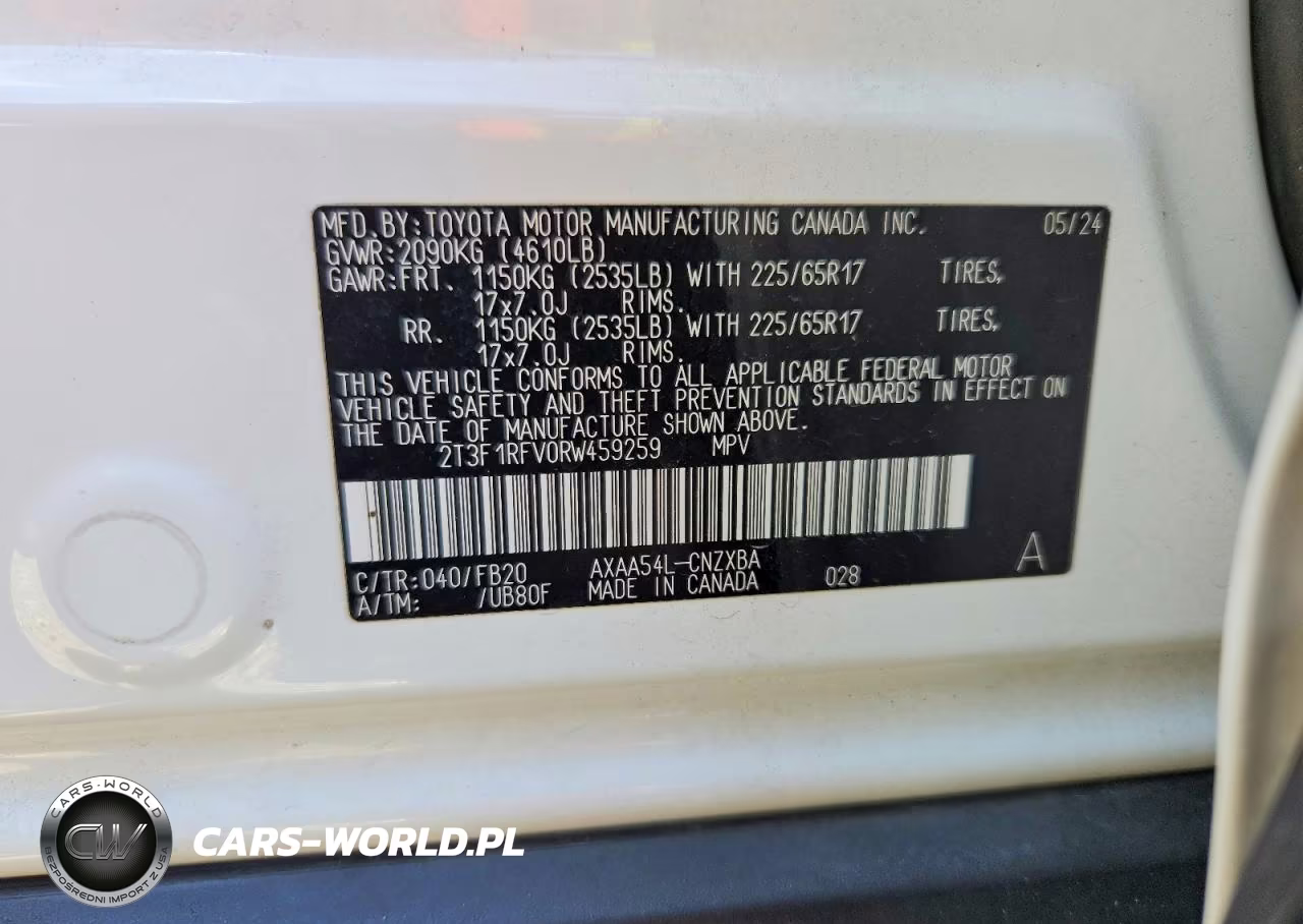 2024 Toyota Rav4 Le VIN:2T3F1RFV0RW459259 - 13