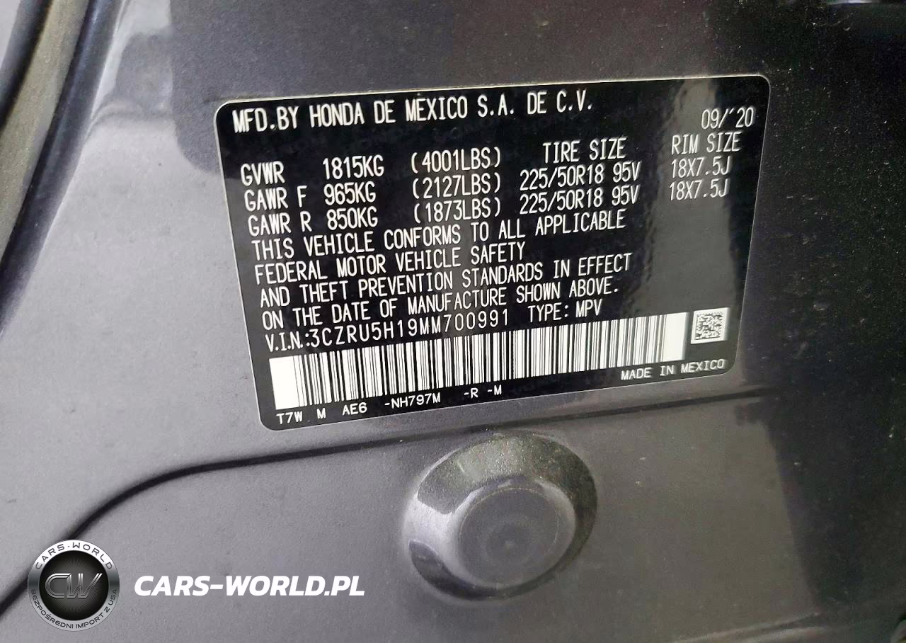2021 Honda Hr-V Sport VIN:3CZRU5H19MM700991 - 13