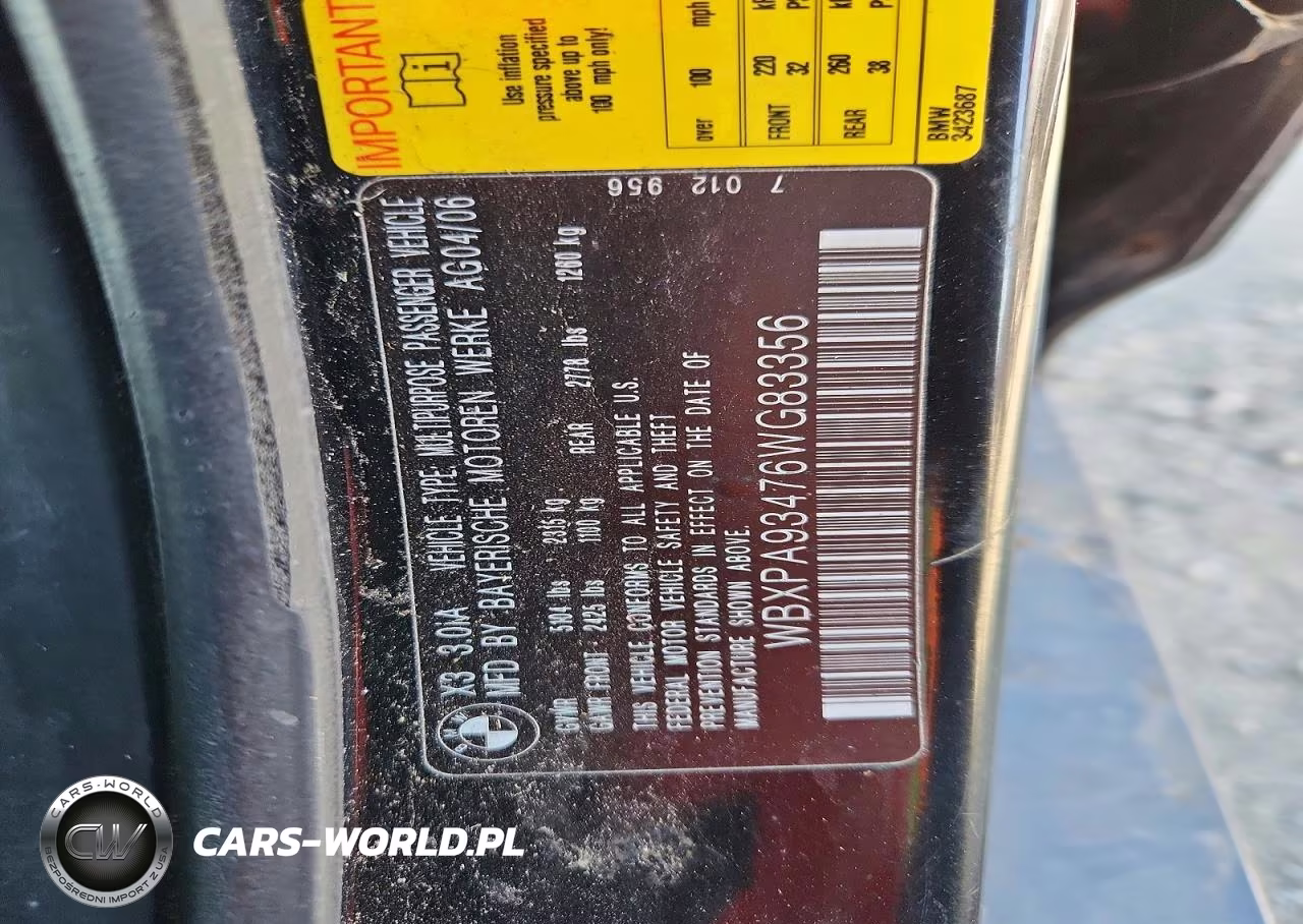 2007 BMW I3 VIN:WBXPA93476WG83356 - 13