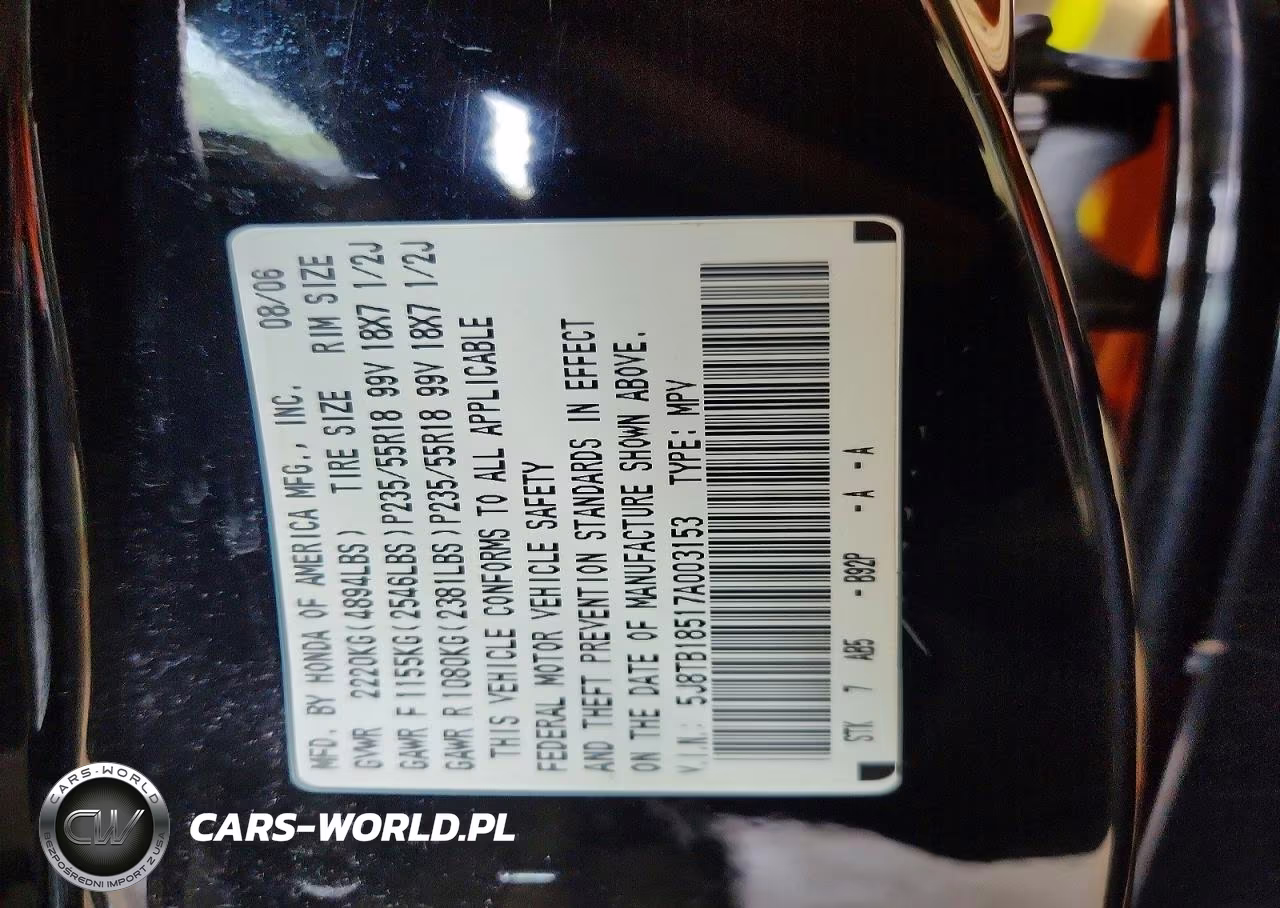 2007 Acura Rdx Technology VIN:5J8TB18517A003153 - 13