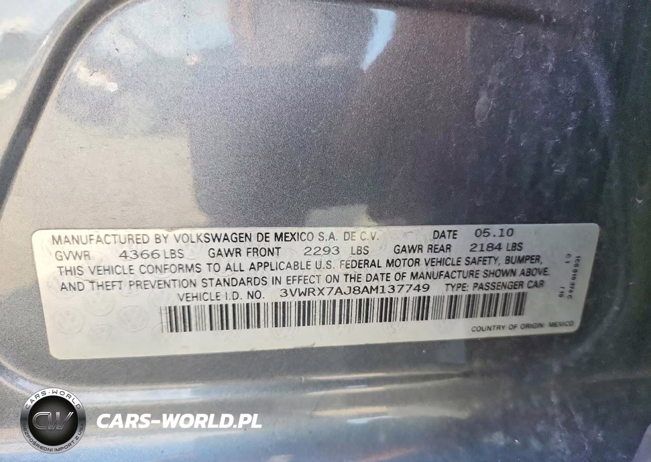 2010 Volkswagen Jetta Se VIN:3VWRX7AJ8AM137749 - 12