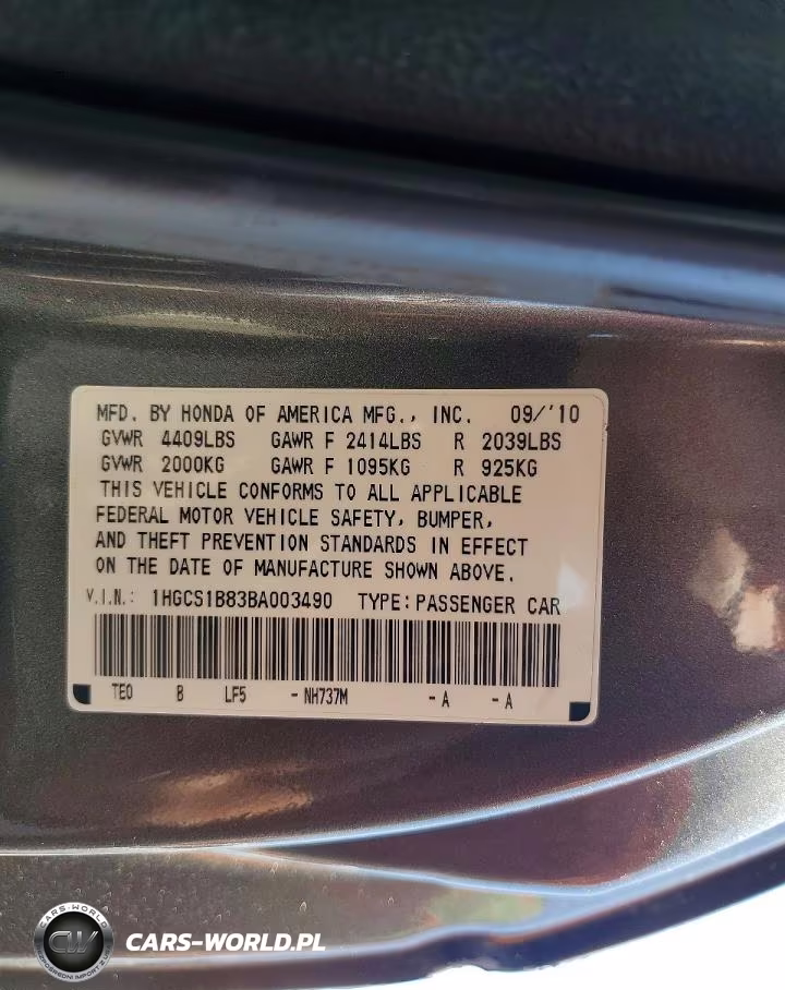 2011 Honda Accord Exl VIN:1HGCS1B83BA003490 - 13