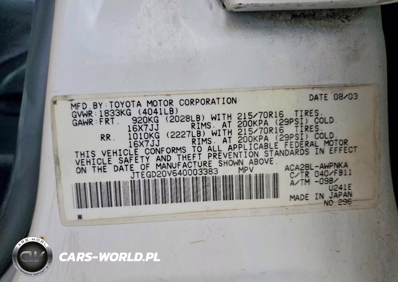 2004 Toyota Rav4 Base VIN:JTEGD20V640003383 - 12