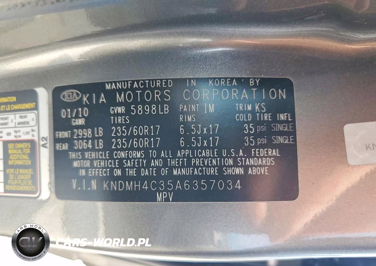 2010 Kia Sedona Ex VIN:KNDMH4C35A6357034 - 13