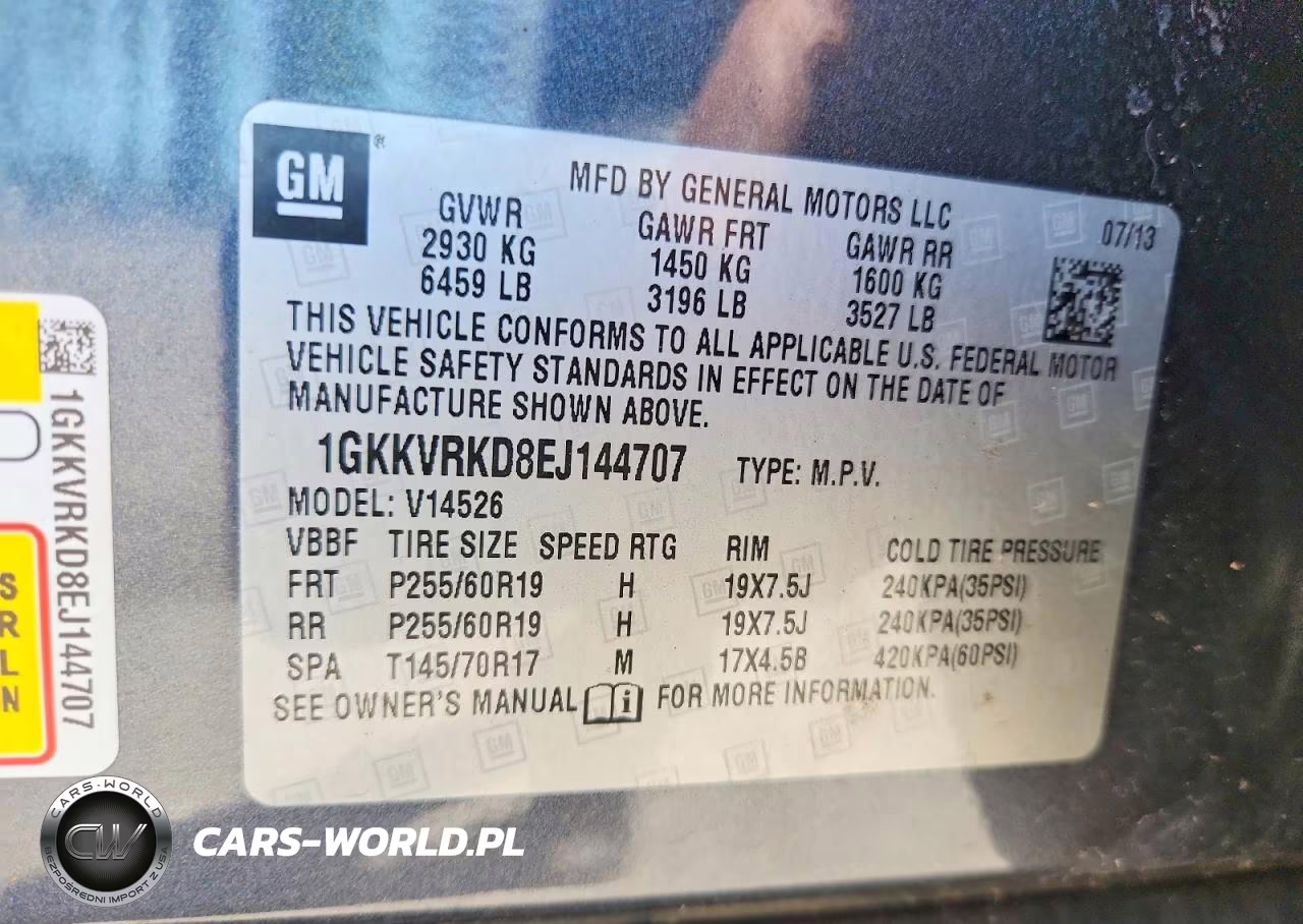2014 GMC Acadia Slt-1 VIN:1GKKVRKD8EJ144707 - 13