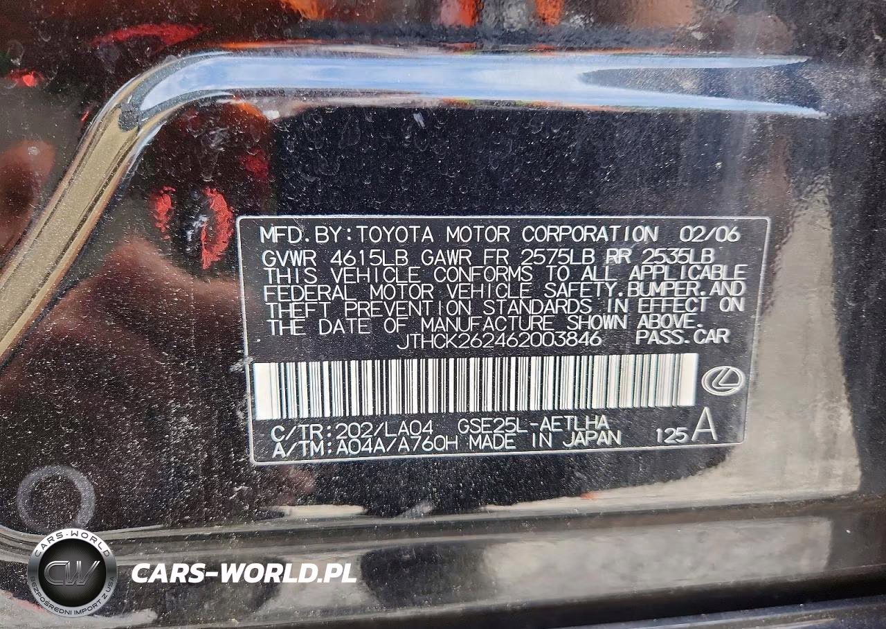 2006 Lexs Is 250 VIN:JTHCK262462003846 - 12