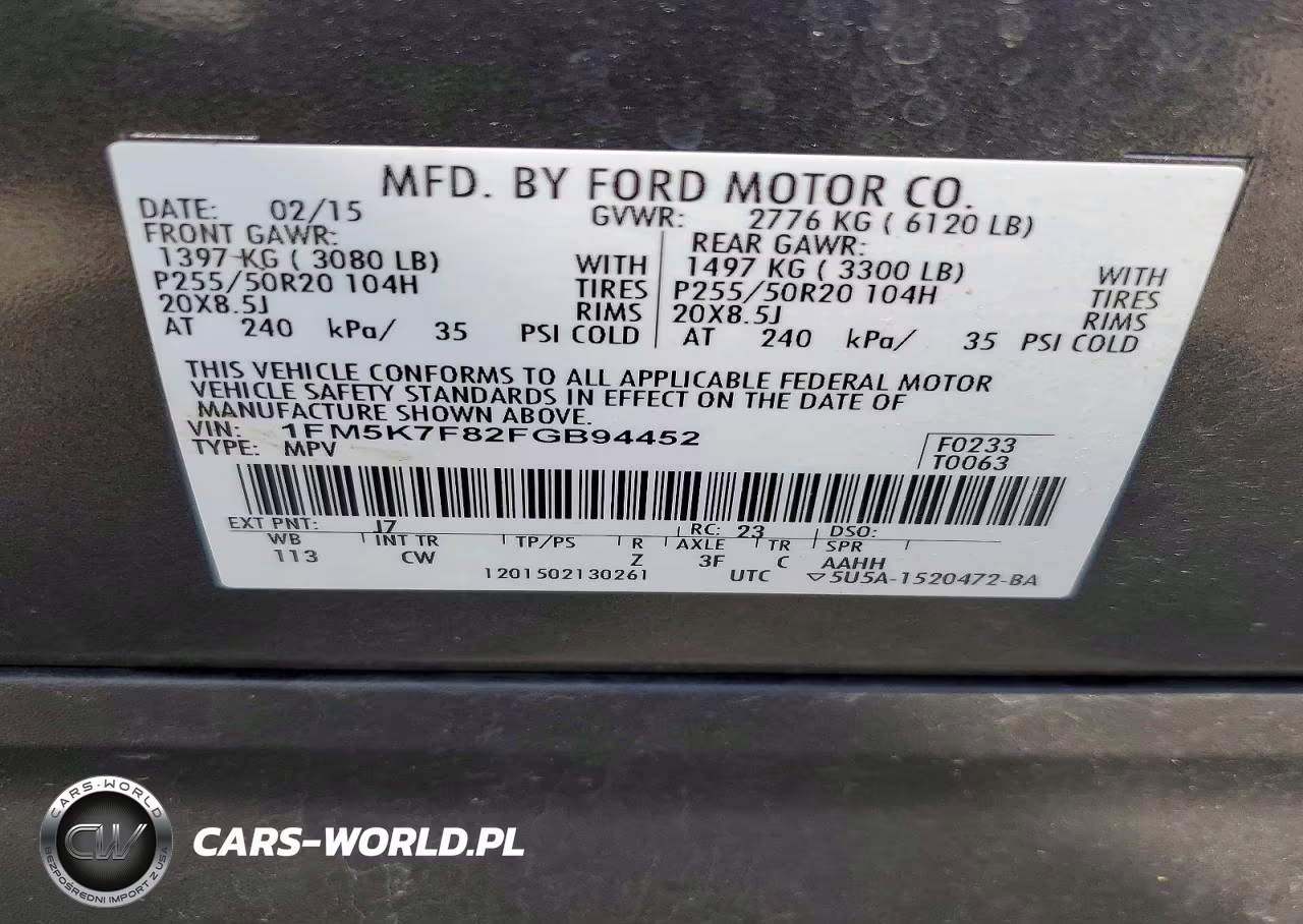 2015 Ford Explorer Limited VIN:1FM5K7F82FGB94452 - 13