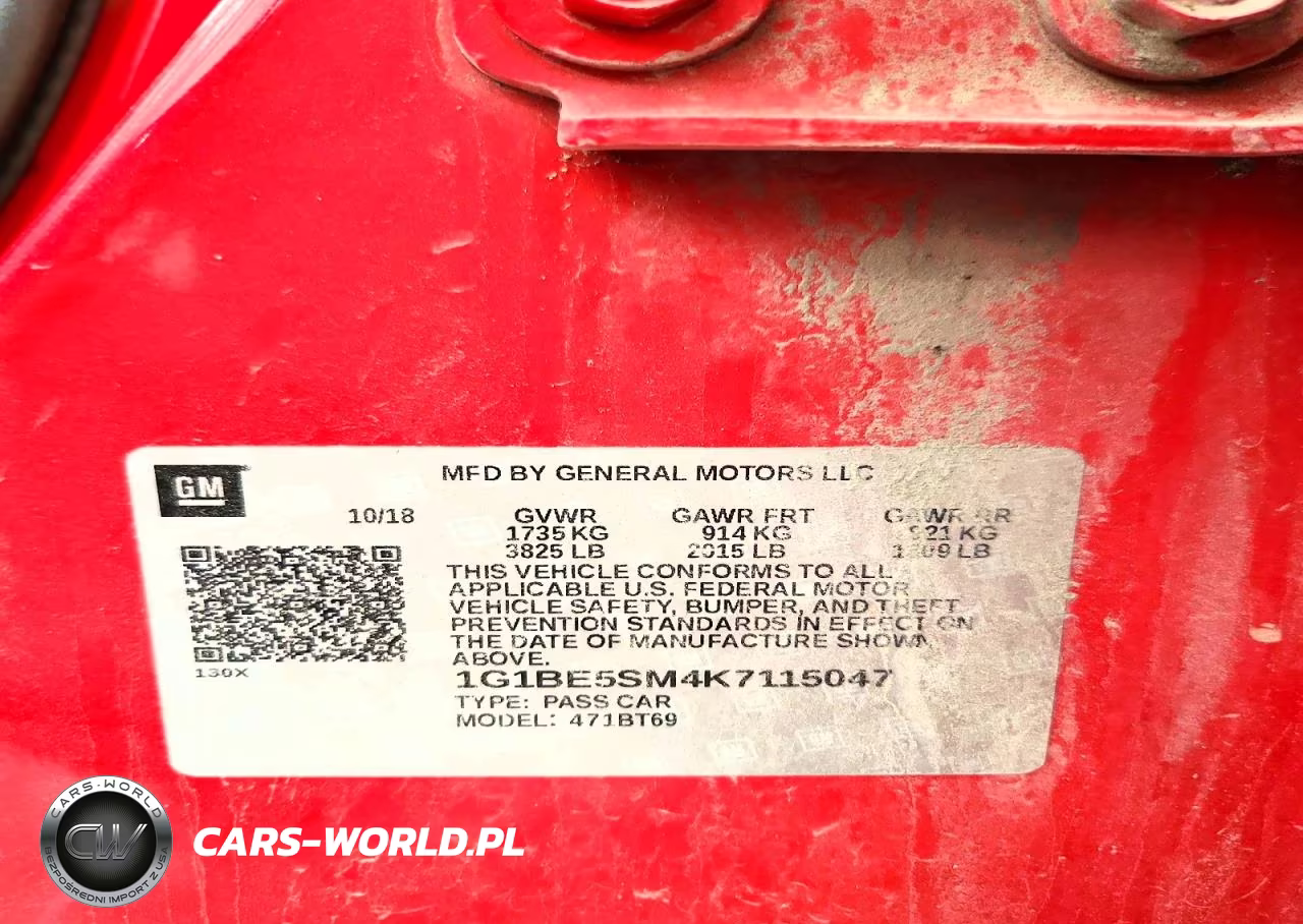 2019 Chevrolet Cruze Lt VIN:1G1BE5SM4K7115047 - 12
