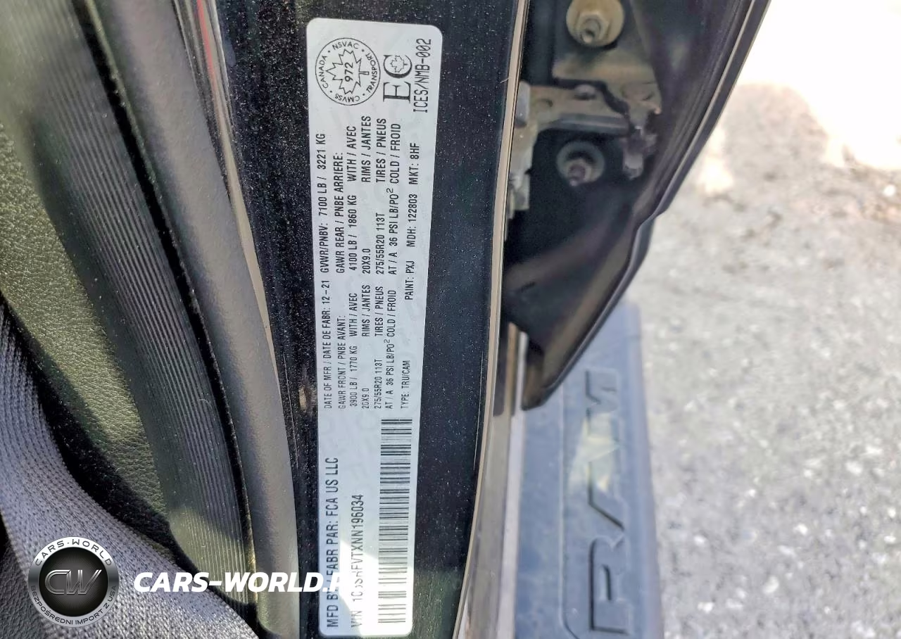 2022 Ram 1500 Sport VIN:1C6SRFVTXNN196034 - 10