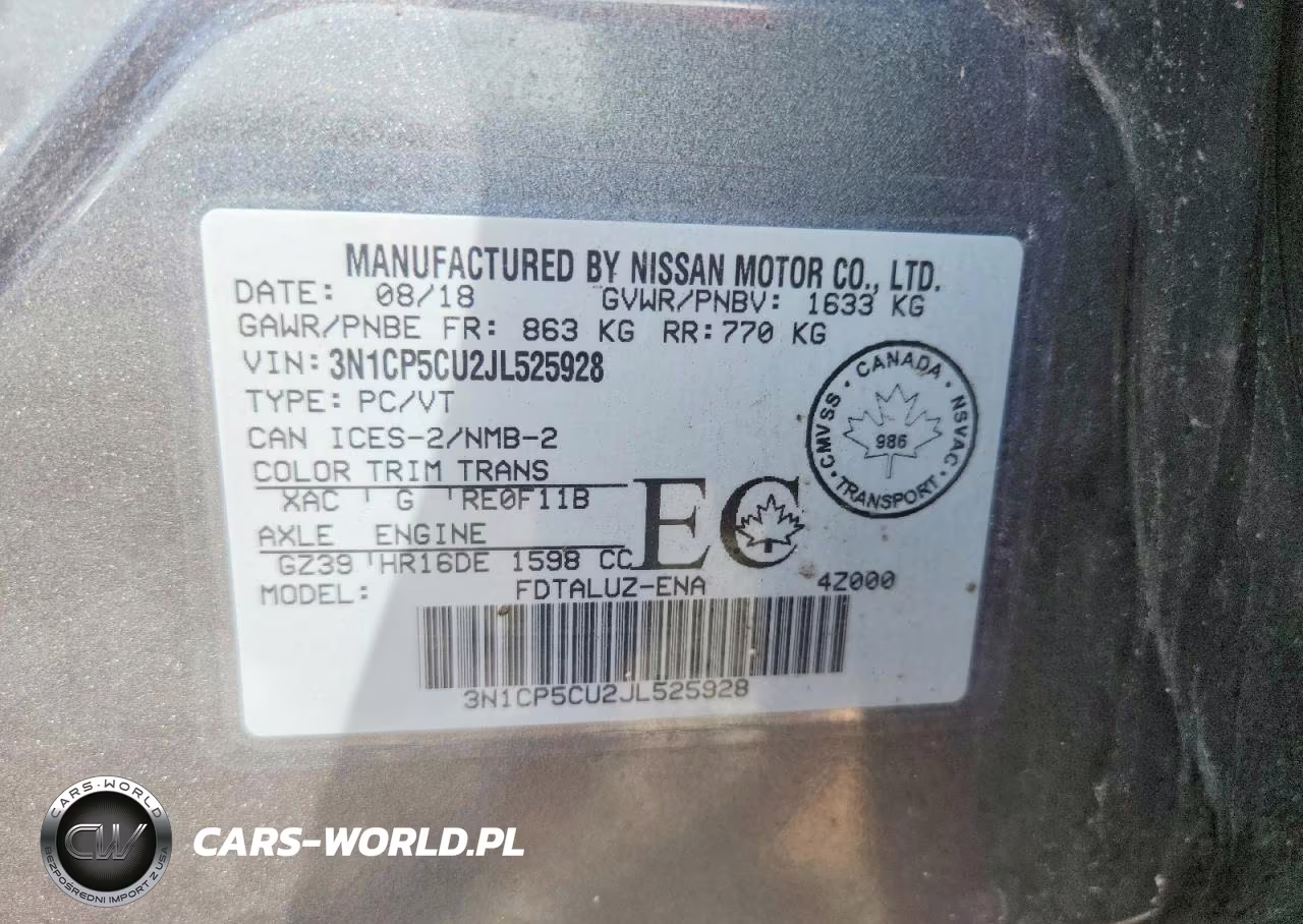 2018 Nissan Kicks S VIN:3N1CP5CU2JL525928 - 12