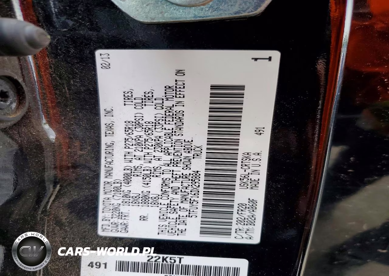 2013 Toyota Tundra Double Cab Sr5 VIN:5TFUY5F16DX295884 - 12