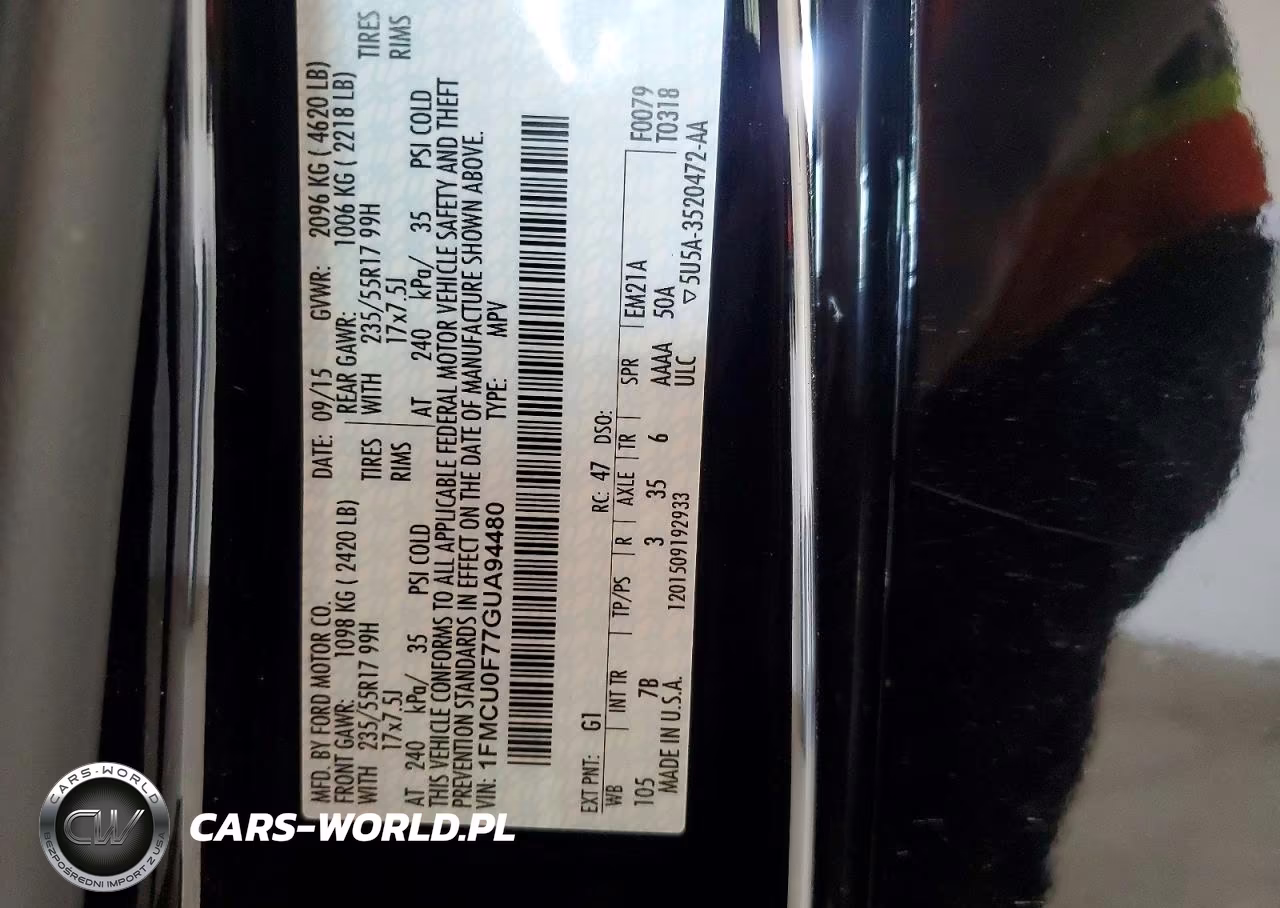 2016 Ford Escape S VIN:1FMCU0F77GUA94480 - 12