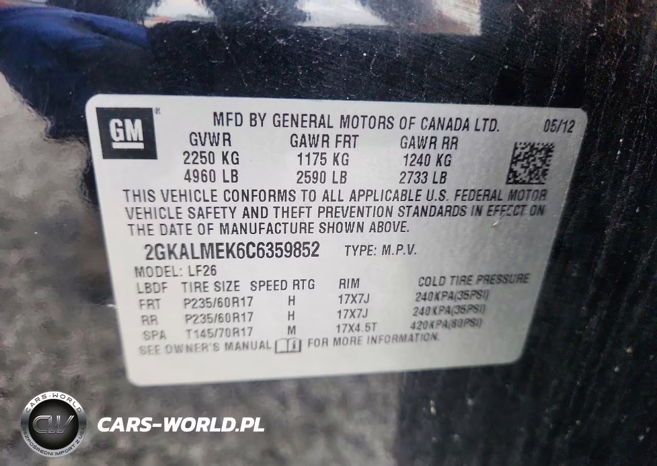 2012 GMC Terrain Sle VIN:2GKALMEK6C6359852 - 12