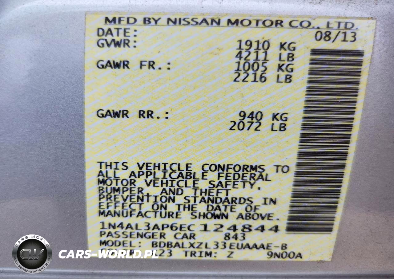2014 Nissan Altima 2.5 Sl VIN:1N4AL3AP6EC124844 - 12