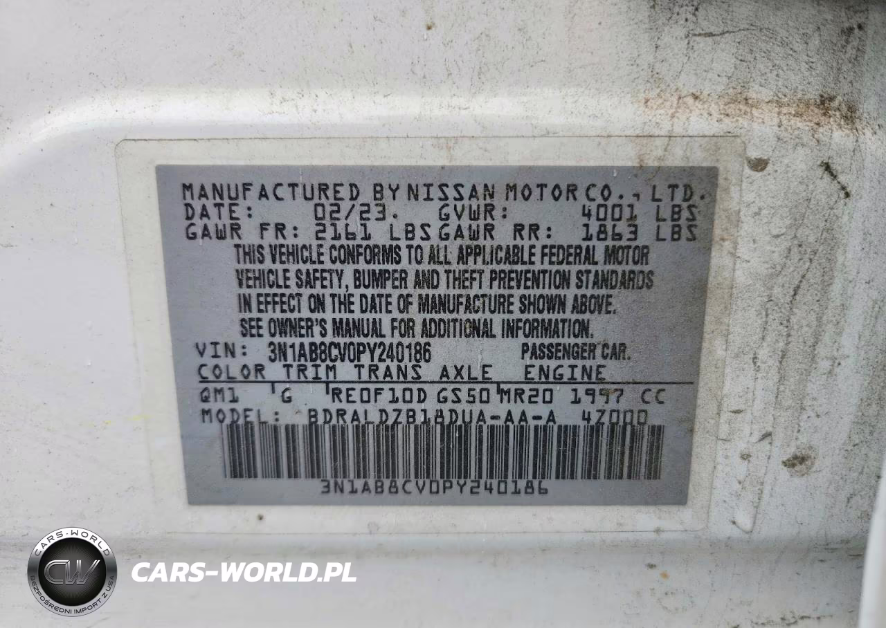 2023 Nissan Sentra Sv VIN:3N1AB8CV0PY240186 - 12
