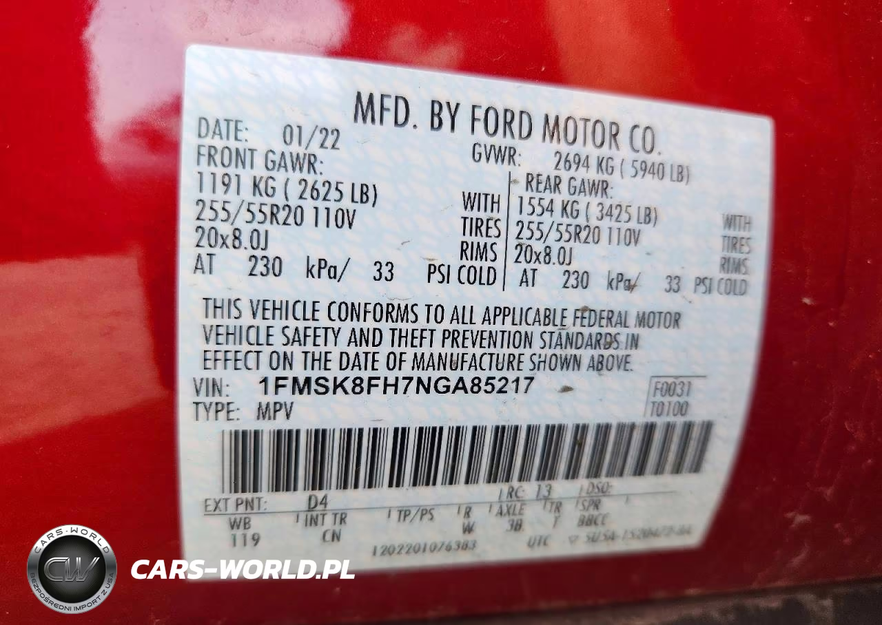 2022 Ford Explorer Limited VIN:1FMSK8FH7NGA85217 - 13