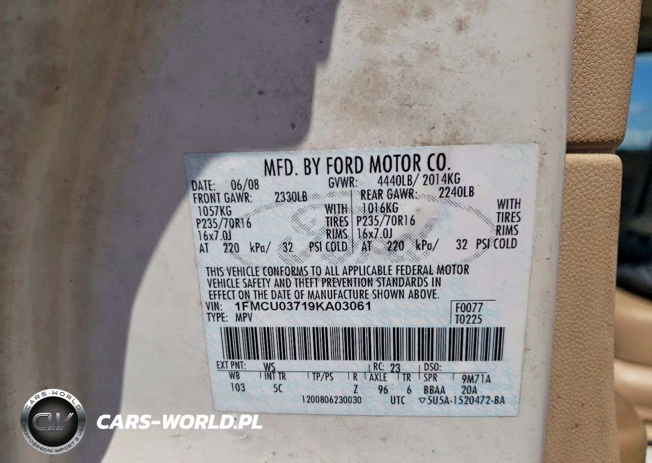 2009 Ford Escape Xlt VIN:1FMCU03719KA03061 - 13