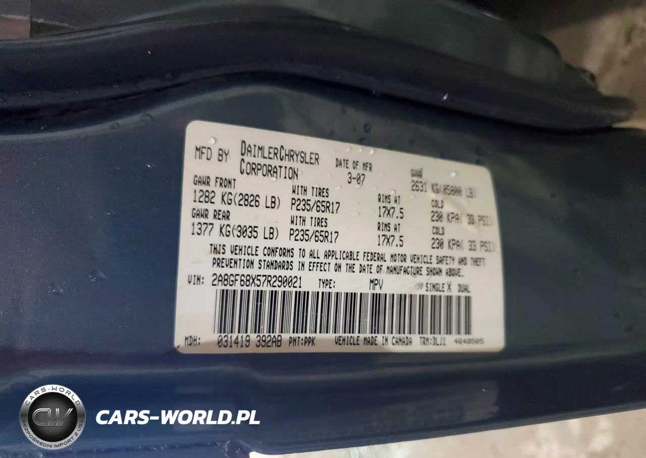 2007 Chrysler Pacifica Touring VIN:2A8GF68X57R290021 - 13