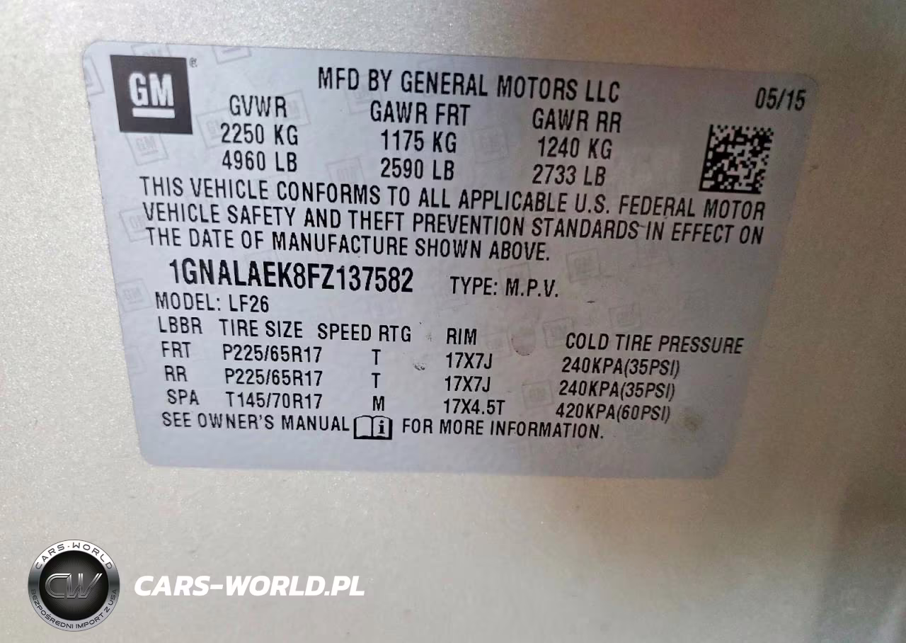 2015 Chevrolet Equinox Ls VIN:1GNALAEK8FZ137582 - 12