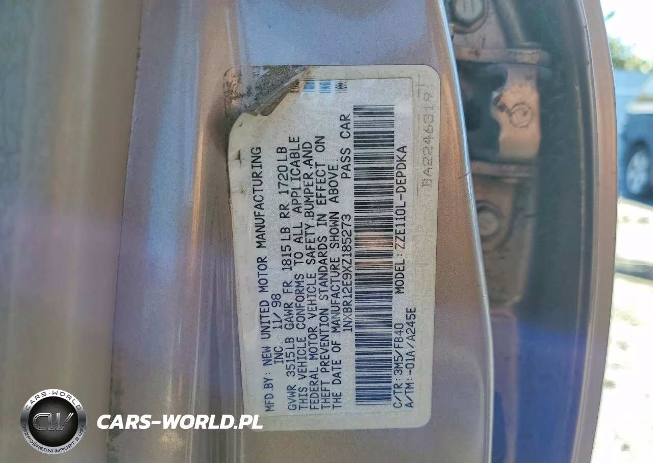 1999 Toyota Corolla Ve VIN:1NXBR12E9XZ185273 - 12
