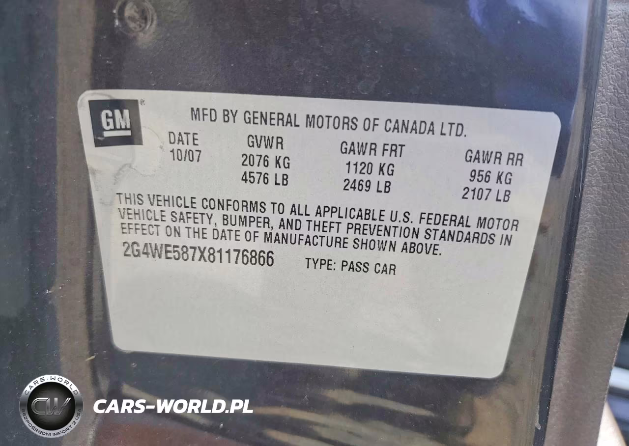 2008 Buick Lacrosse Cxs VIN:2G4WE587X81176866 - 12