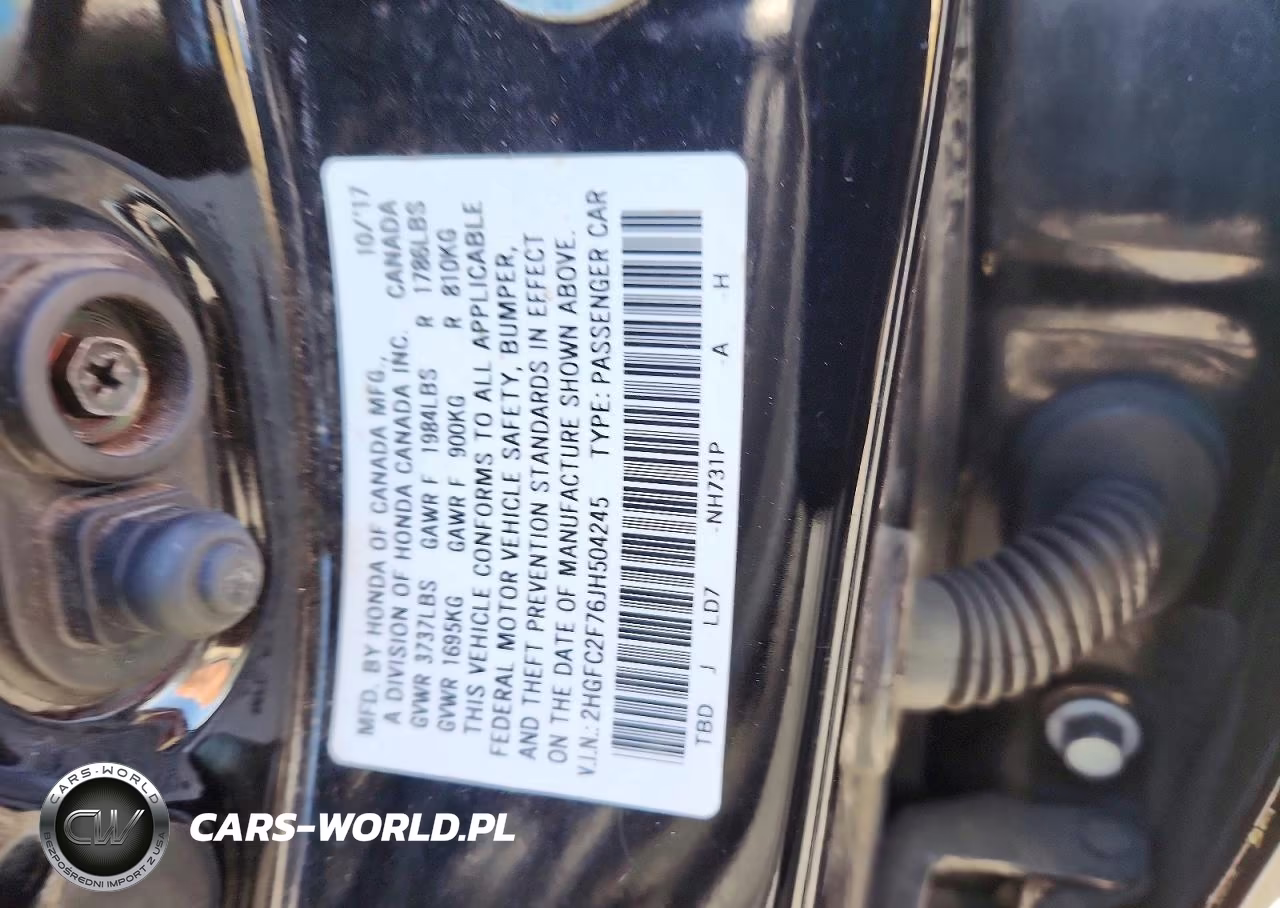 2018 Honda Civic Ex VIN:2HGFC2F76JH504245 - 12