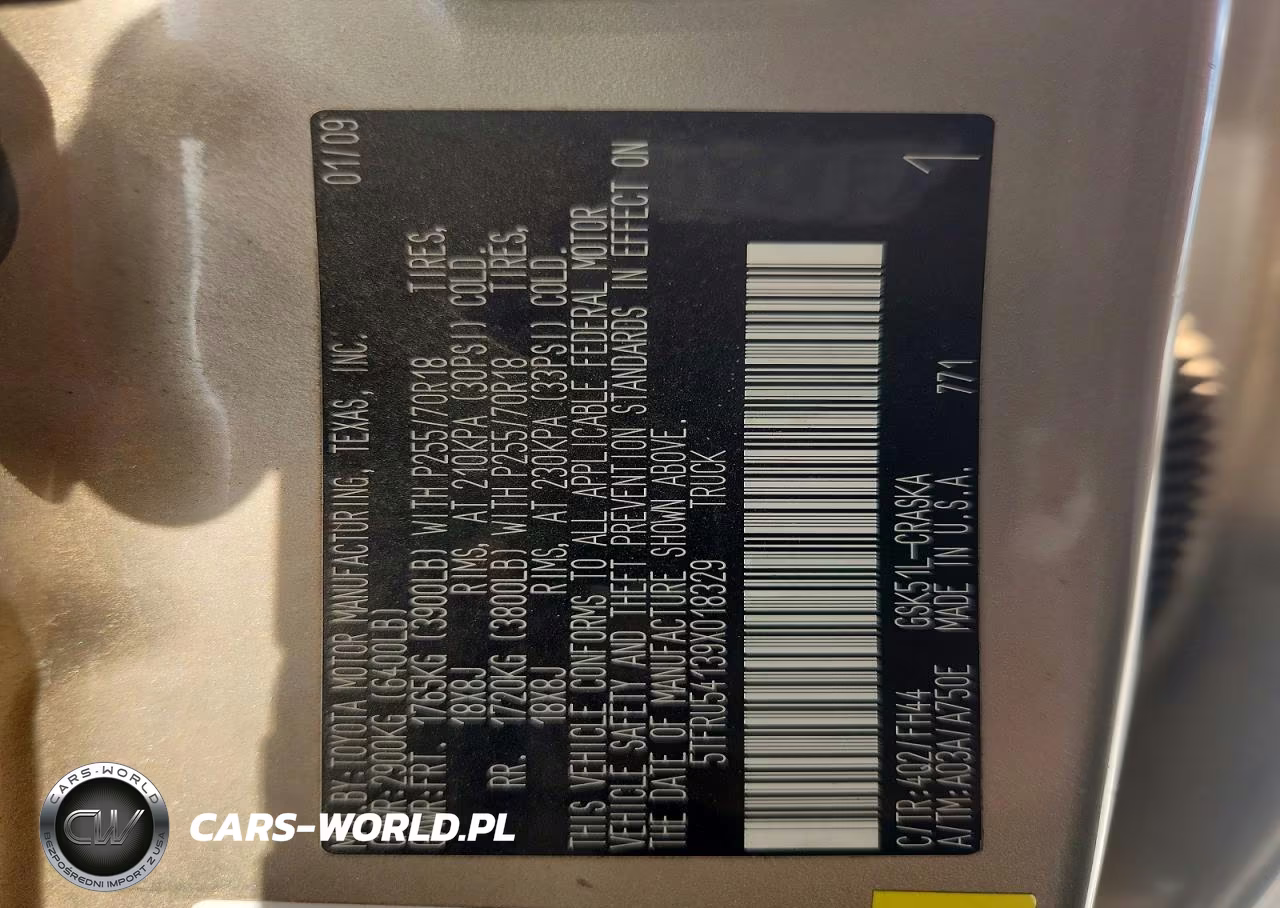 2009 Toyota Tundra Grade VIN:5TFRU54139X018329 - 12