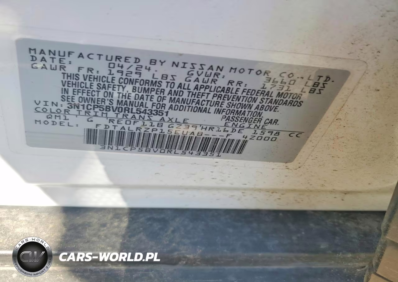 2024 Nissan Kicks S Xtronic Cvt VIN:3N1CP5BV0RL543351 - 13