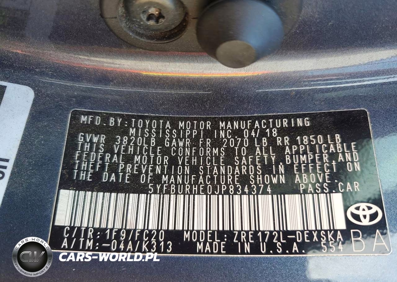 2018 Toyota Corolla Se VIN:5YFBURHE0JP834374 - 13