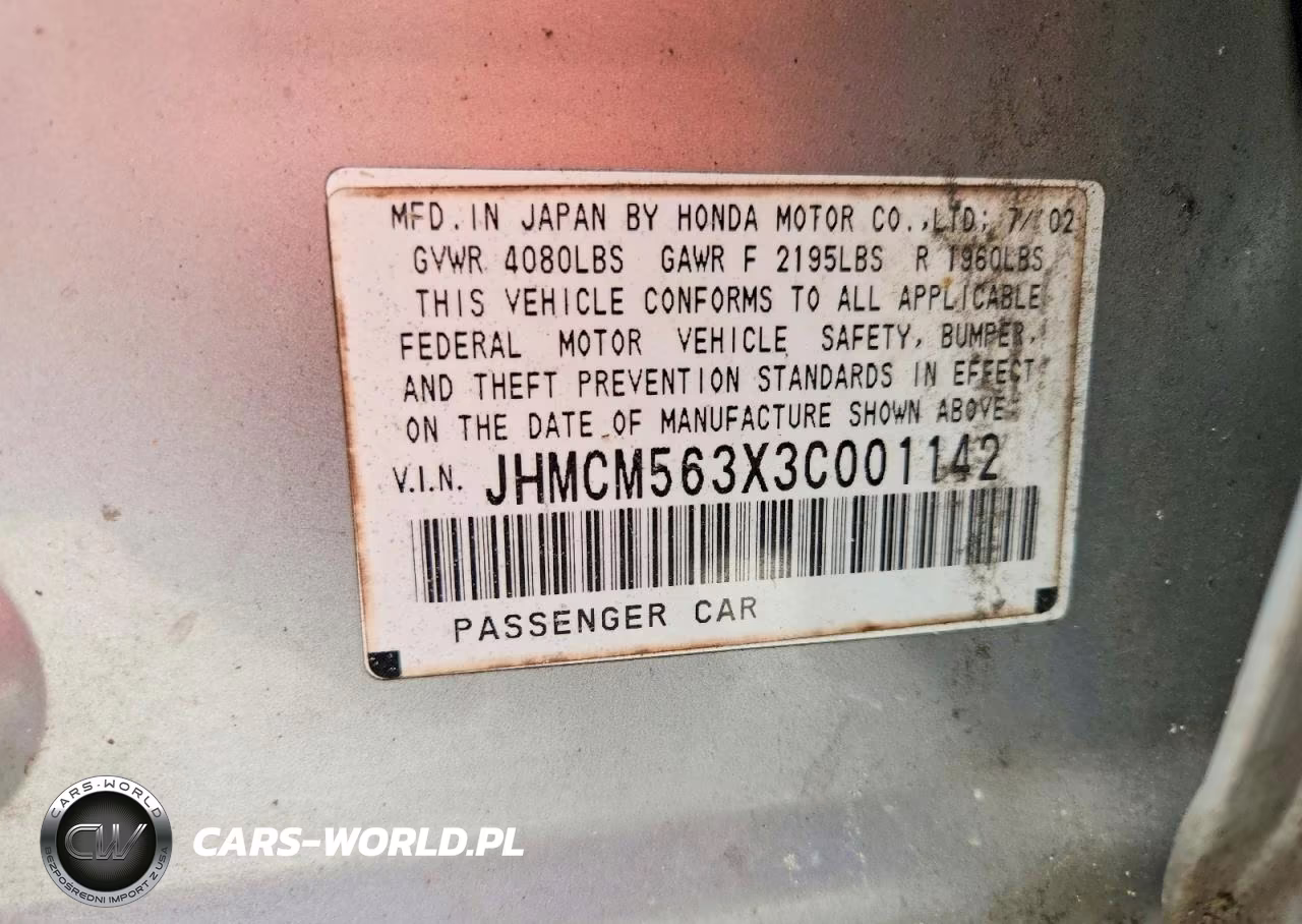 2003 Honda Accord Lx VIN:JHMCM563X3C001142 - 12