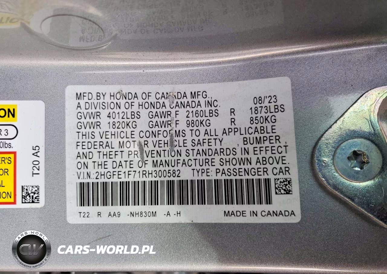 2024 Honda Civic Ex VIN:2HGFE1F71RH300582 - 12
