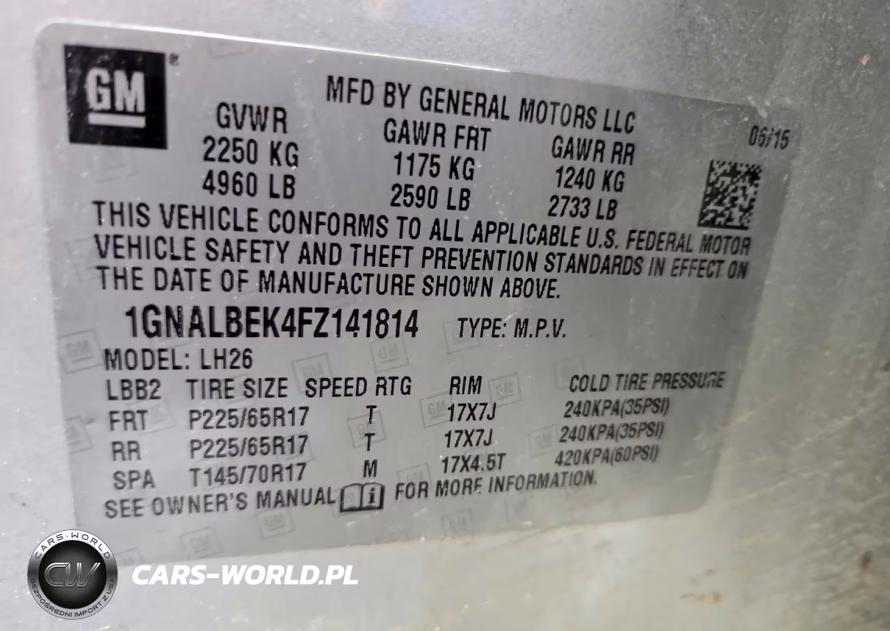 2015 Chevrolet Equinox Lt VIN:1GNALBEK4FZ141814 - 13