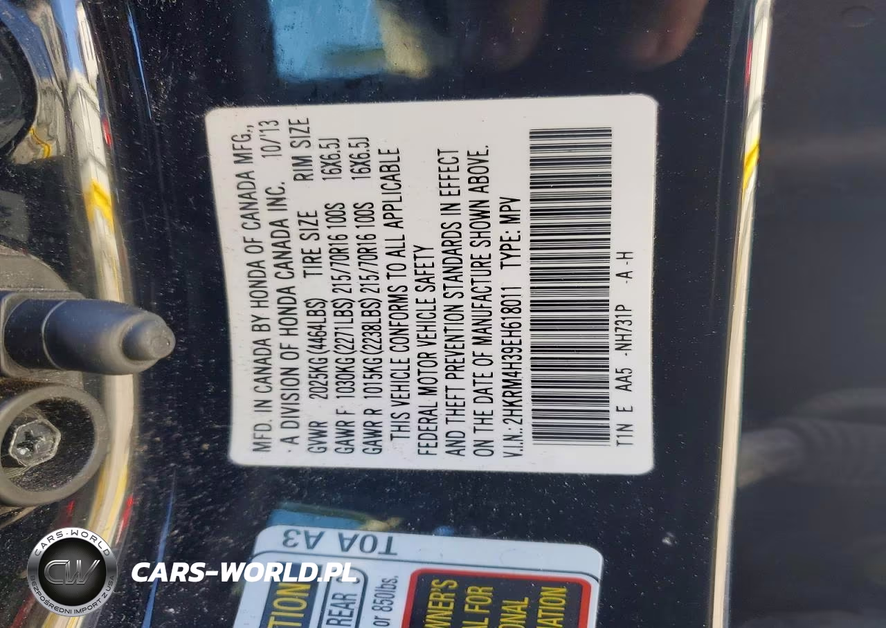 2014 Honda Cr-V Lx VIN:2HKRM4H39EH618011 - 13