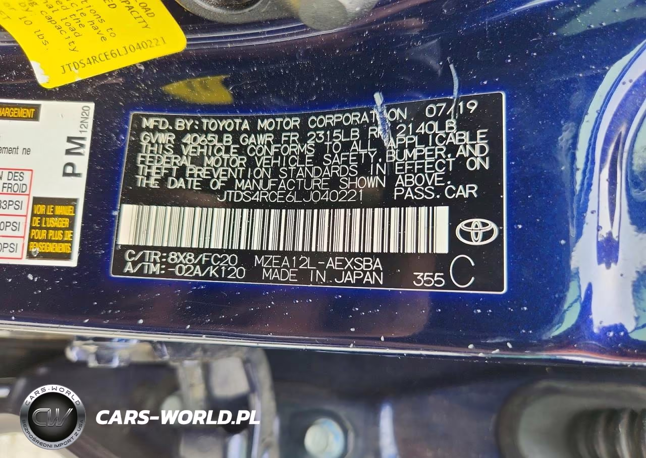 2020 Toyota Corolla Se VIN:JTDS4RCE6LJ040221 - 12
