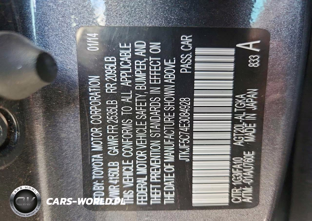 2014 Scion Tc Base VIN:JTKJF5C74E3084928 - 12