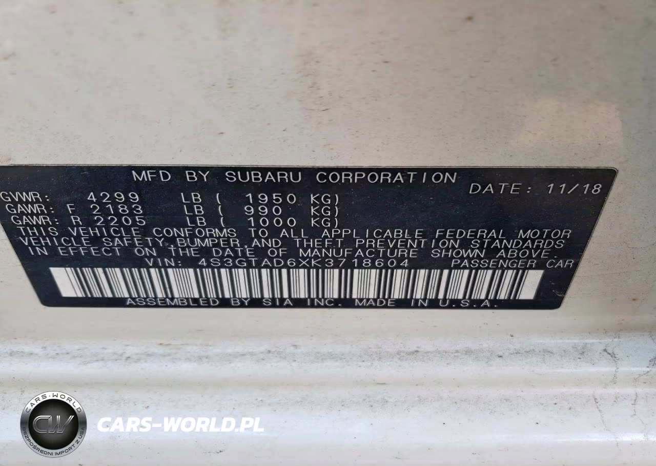2019 Subaru Impreza VIN:4S3GTAD6XK3718604 - 12