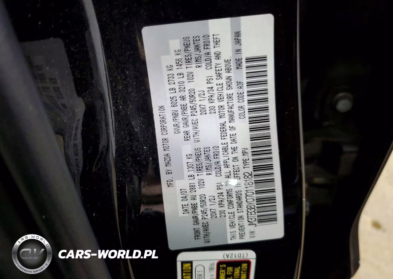 2007 Mazda Cx-9 VIN:JM3TB38Y070118182 - 13